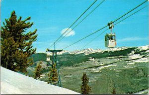 Vtg 4-Passenger Aerial Cable Car Skiing Vail Mountain Colorado Rockies Postcard