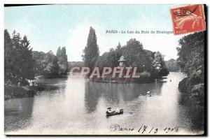 Old Postcard Paris Lake Bois de Boulogne