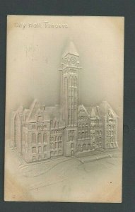 1908 Post Card Toronto Canada City Hall Beige Embossed