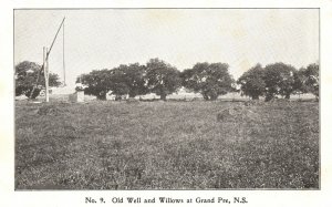 Nova Scotia Canada, Old Well and Willows at Grand Pre Vintage Postcard