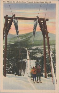 Postcard Pico Alpine Ski Lift Rutland Vermont Green Mts VT