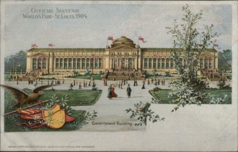 1904 St. Louis World's Fair Lewis & Clark SILVER BACKGROUND Postcard #3