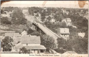 Aerial View, Section of Chandler OK Showing Viaduct Vintage Postcard V78