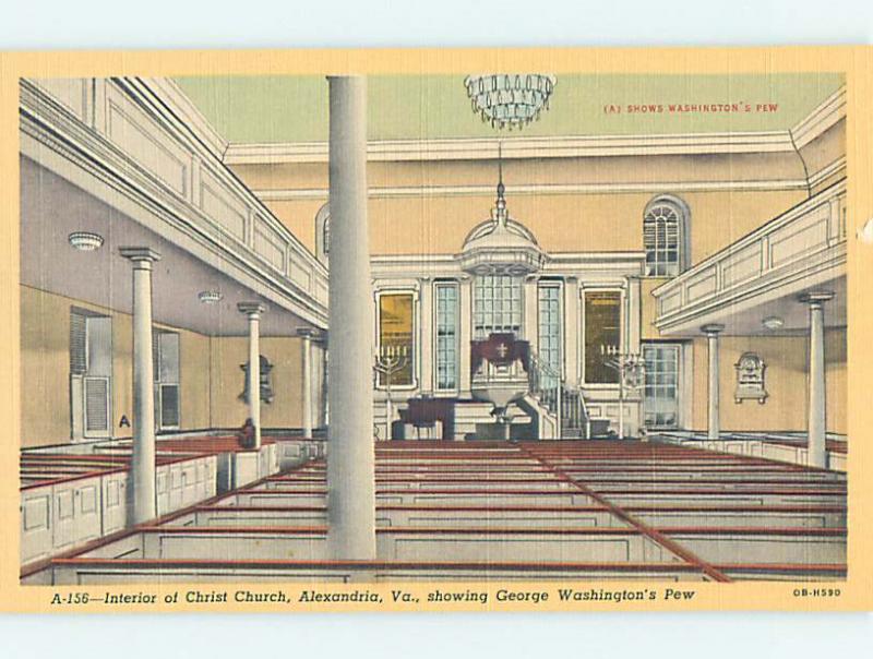 Unused Linen CHURCH SCENE Alexandria Virginia VA p4513