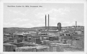 H61/ Drummond Wisconsin Postcard c1910 Rust-Owen Lumber Co Mill 195