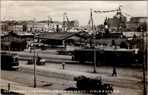 Finland Harbor Trains Hlsingfors Helsinki Sodra Hamnen Etela Satama Postcard Z15