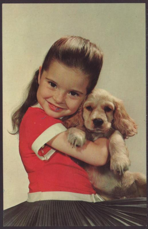 Girl and Dog Postcard