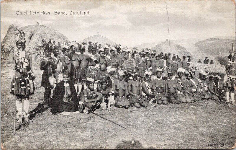 Chief Tetelekas Band Zululand South Africa Teteleka Unused Postcard H60