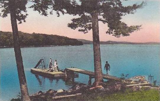 Maine Monmouth Cobbossee Colony Swimming Dock Albertype