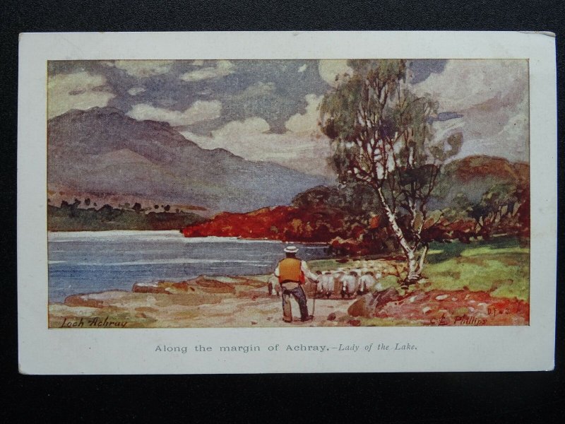 Scotland Shepherd on the Margin of LOCH ACHRAY Lady of the Lake c1908 Postcard