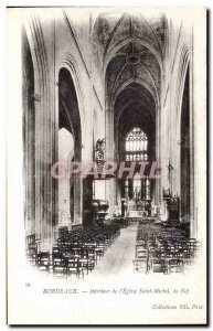 Old Postcard Bordeaux Interior of I Church of St. Michael the Nave