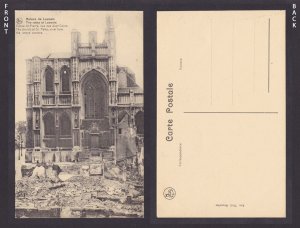 BELGIUM, Postcard, Leuven, The church of St Peter, WWI