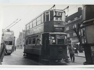 Original Vintage Photo London Tramways Tram 195 Special Service  c1950