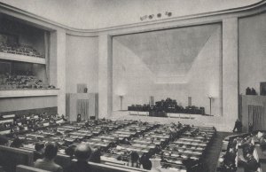 League Of Nations Assembly Hall Switzerland Old Postcard