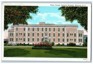 c1940 Tioga County General Hospital Exterior Waverly New York Vintage Postcard 