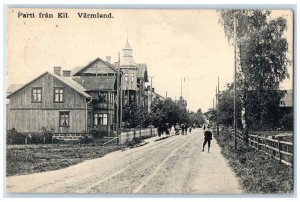 1909 Part from Kil Varmland Sweden Road Scene Antique Posted Postcard