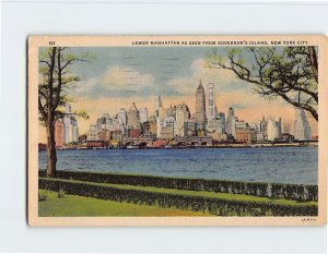 Postcard Lower Manhattan As Seen From Governor's Island, New York City, N. Y.