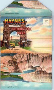 1936 Haynes Yellowstone Series D Postcard Souvenir Folder North Entrance RARE M7