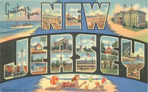 New Jersey large letters 1950s multi View Teich Boyer Postcard 22-4578