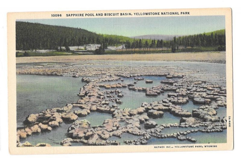 WY Yellowstone Park Sapphire Pool Biscuit Basin Vntg Haynes