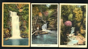 AU195 Pa. 7pcs  Bushkill Falls ,2 Hand Colored Laurel Glen Child, Upper Falls