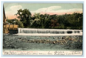 1906 Dam On Cocheco River Rochester New Hampshire NH Waterfalls Postcard 