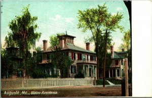 Blaine Residence Augusta Maine ME 1910s UNP DB Postcard