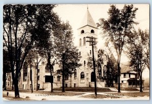 Lagrange Illinois IL Postcard RPPC Photo Congregational Church c1910's Antique