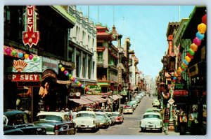 San Francisco California Postcard Grant Avenue Chinatown c1960 Vintage Antique