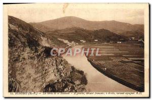 Old Postcard Behobie Les Bords De La Bidassoa