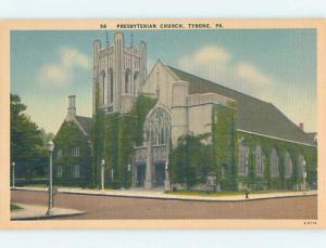 Unused Linen CHURCH SCENE Tyrone Pennsylvania PA p4560