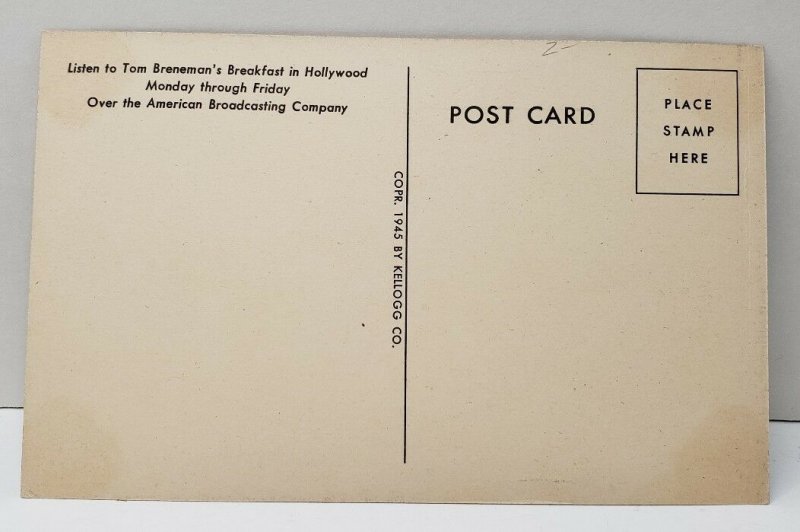 Tom Breneman's Breakfast in Hollywood ORCHIDS TO YOU Postcard C19