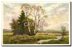 Old Postcard Fantasy Illustrator Forest Landscape