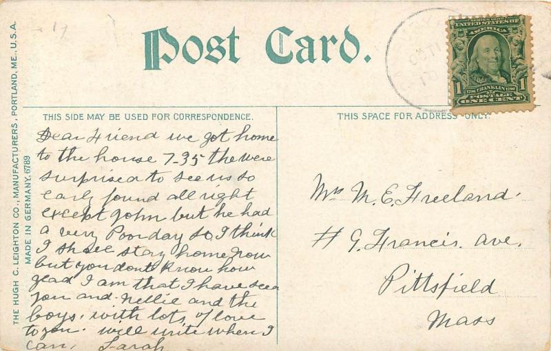 c1907 Postcard; Danbury CT Country Club House on Lake Kenosia, Fairfield County