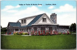 Lachine Michigan MI, Lodge at Taylor & Hawks Camp House, Vintage Postcard