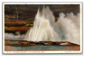 Vintage 1911 Postcard Fountain Geyser Yellowstone National Park Wyoming