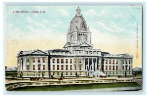 Pierre South Dakota State Capitol 1910 Brookings Vintage Antique Postcard 