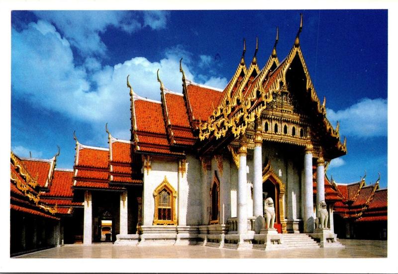 Thailand Bangkok Beautiful Back View Of Wat Benjamabophit