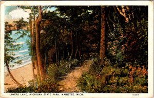 Postcard ROAD SCENE Manistee Michigan MI AO4626