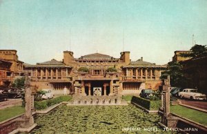 Vintage Postcard Imperial Hotel Building Landmark Pond Tokyo Japan