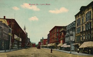 Lynn Massachusetts MA, 1921 Scenic View Market St., Highway, Vintage Postcard