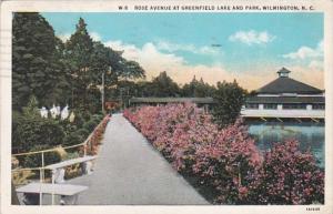 North Carolina Wilmington Rose Avenue At Greenfield Lake and Park 1934 Curteich