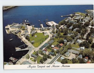 Postcard Aerial View of Mystic Seaport & marine Museum Mystic Connecticut USA