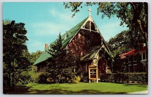 Postcard Post Chapel near Fort Leavenworth Kansas Branch Santa Fe & Oregon Trail