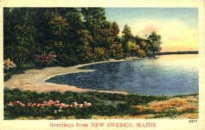 Greetings From - New Sweden, Maine ME Postcard