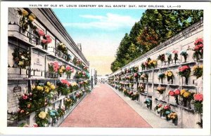 Postcard CEMETERY SCENE New Orleans Louisiana LA AL7558