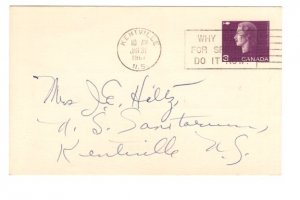 Postal Stationery Elizabeth II 3 C, Olympic Chapter, IODE, Nova Scotia Used 1967