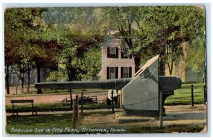 1912 Spanish Gun City Park Ottumwa Canon Iowa IA Vintage Antique Posted Postcard