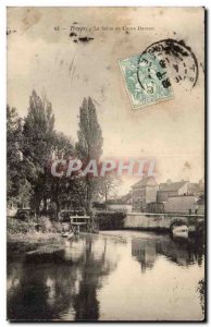 Troyes Old Postcard The Seine at Danton