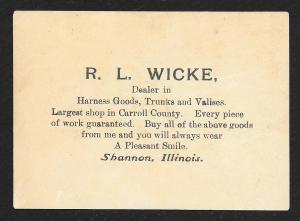 VICTORIAN TRADE CARD Wicke Harnesses Trunks & Valises